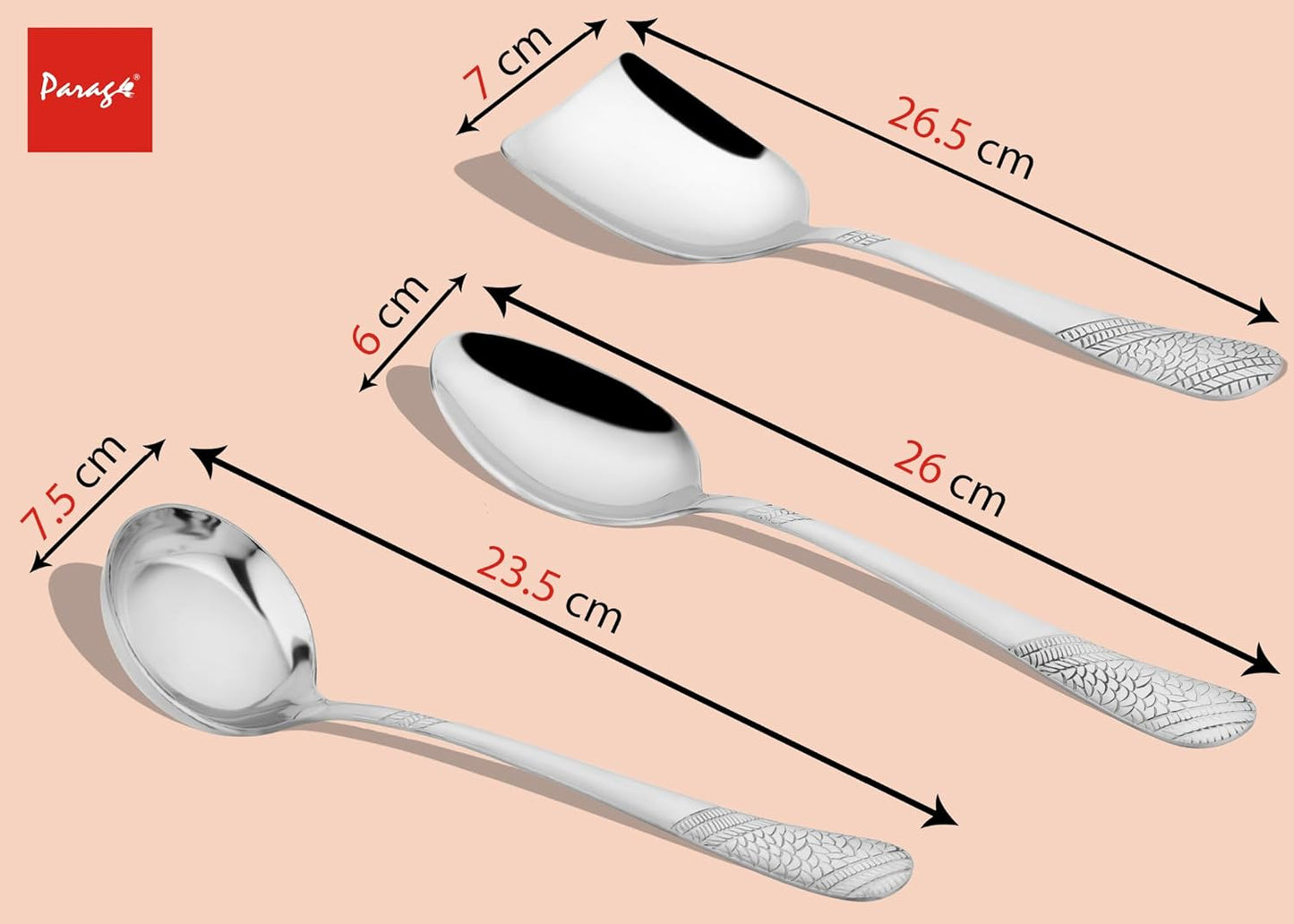 Stainless Steel Serving Spoon Set of 4 | Heavy Gauge Kitchen & Dining Spoons (Silver) 4IMPERIALSS-n 3