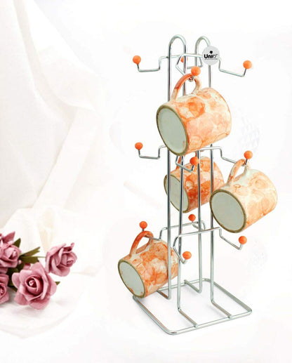 Stainless Steel Tabletop Cup Stand for 12 Cups | Heavy-Duty Tiered Holder Silver CUPSTAND1 2