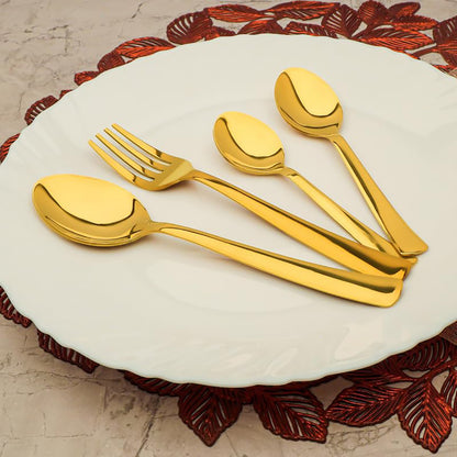 24pc Stainless Steel Golden Impress Cutlery | Gift Box | PVD Gold