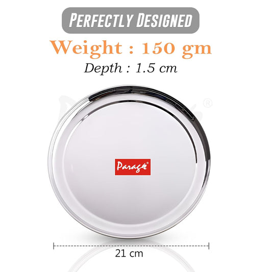 9pc Stainless Steel Raj Bhog Plate | 9in Heavy Gauge