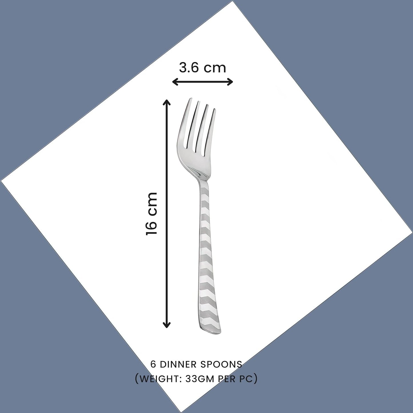 6 Pieces Stainless Steel Premium Dinner Forks Set - 16 cm Cutlery with Arrow Design6ARROWBF1 2