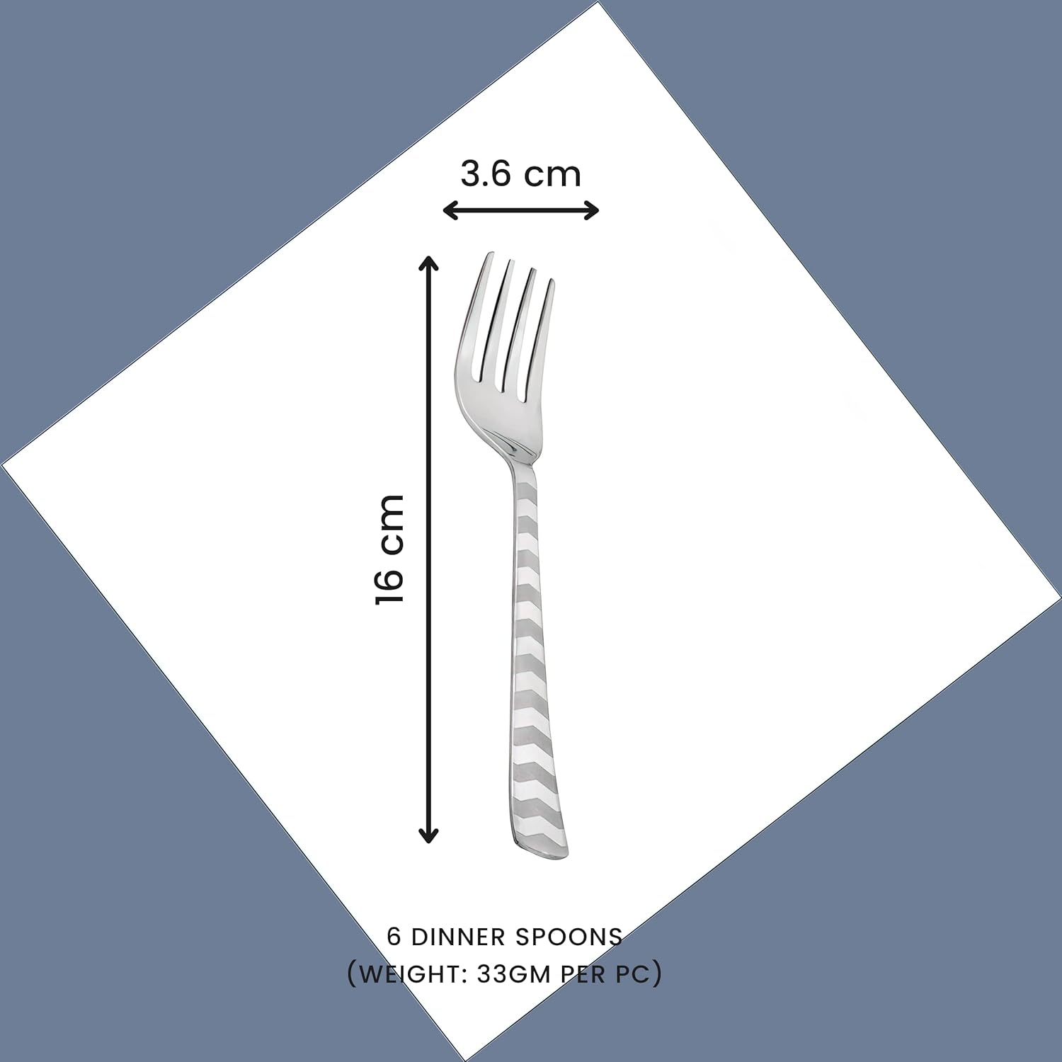 6 Pieces Stainless Steel Premium Dinner Forks Set - 16 cm Cutlery with Arrow Design6ARROWBF1 2