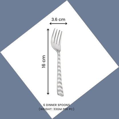 6 Pieces Stainless Steel Premium Dinner Forks Set - 16 cm Cutlery with Arrow Design6ARROWBF1 2