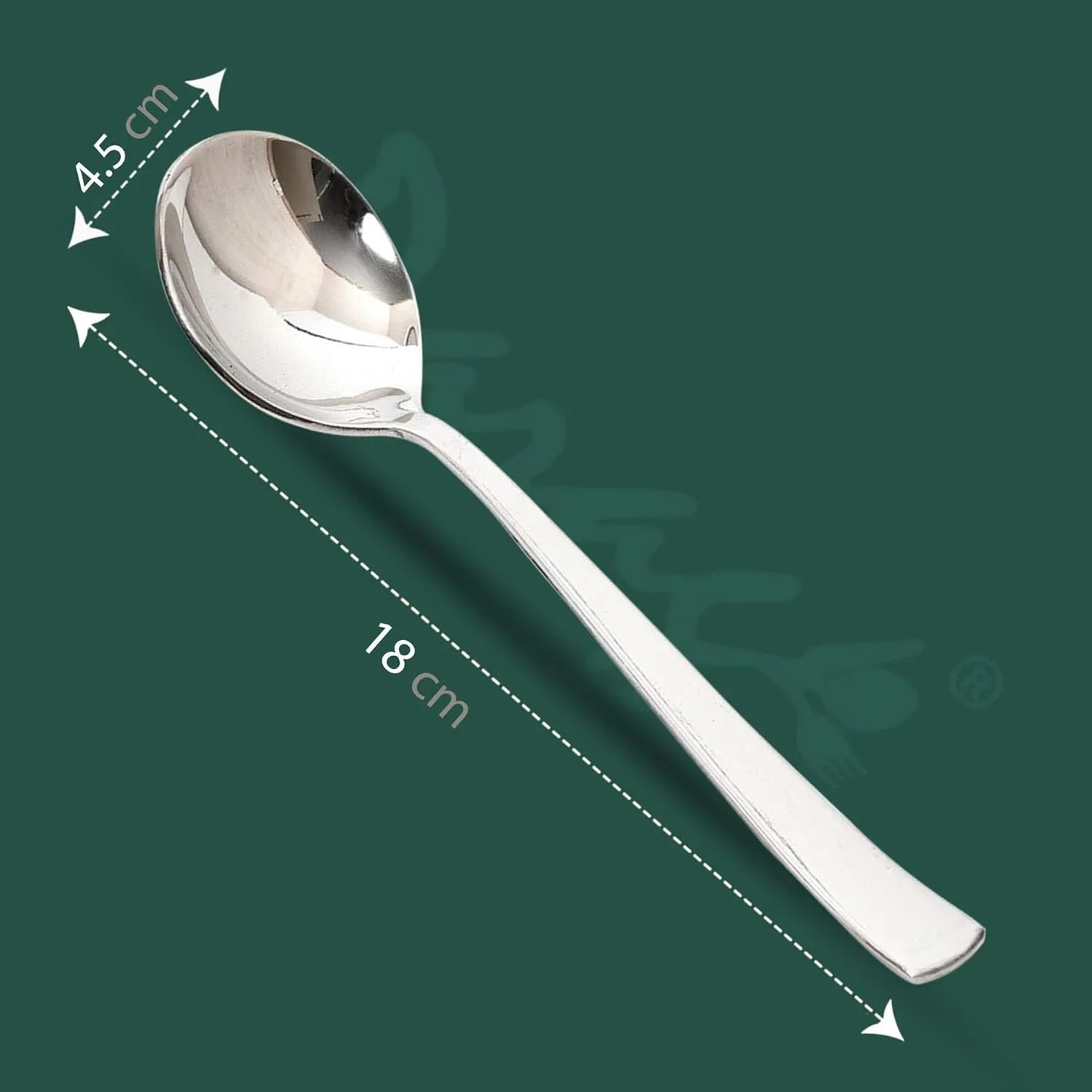 Stainless Steel Soup Spoon Set of 6 | 18.5 cm Long Spoons for Home & Kitchen | Silver SOUPIMP6 2
