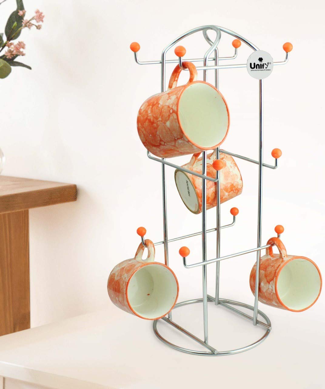 Stainless Steel Cup Stand for 12 Cups | Heavy-Duty Free Standing Holder Silver CUPSTAND2 1