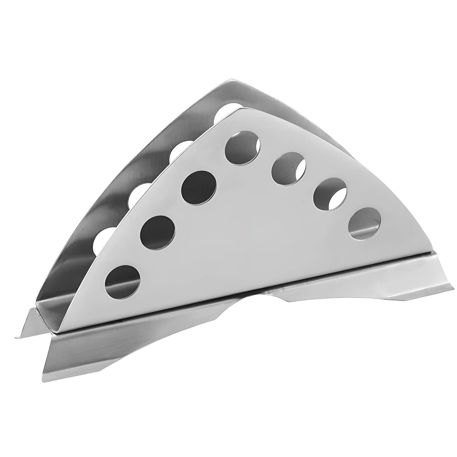 2 Pcs Stainless Steel Napkin Holders - Matt Finish, Slotted Round, Kitchen & Dining