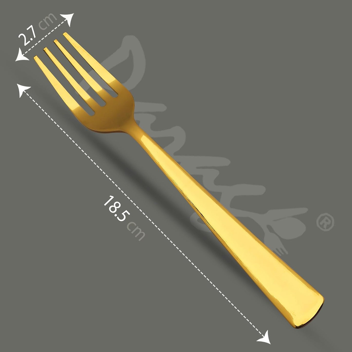6-Piece Stainless Steel Gold Forks Set | 18.5cm Premium Dining Cutlery - Luxury Tableware for Home & Kitchen, Ideal Gift Set6IMPGOLDDF1 2
