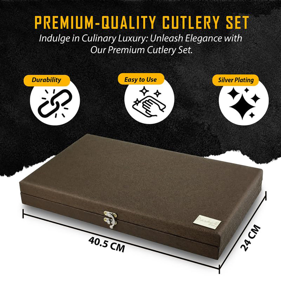 24 Pieces Premium Stainless Steel Cutlery Set - Spoons, Forks & Butter Knives, Gift Box