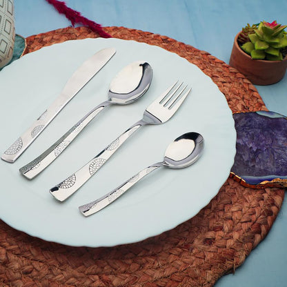 24 Pieces Premium Stainless Steel Cutlery Set - Spoons, Forks & Butter Knives, Gift Box