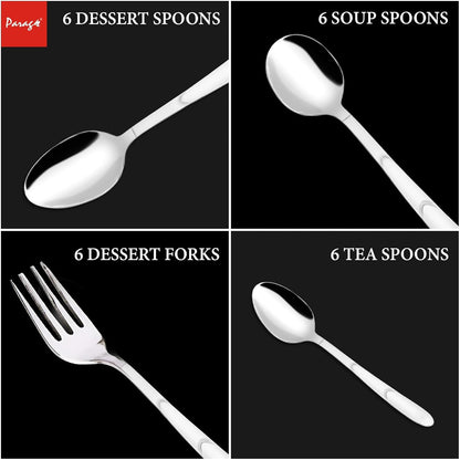 25pc Stainless Steel Blossom Cutlery | Spoons Stand | SilverBLOSSM1003PARAG1 3