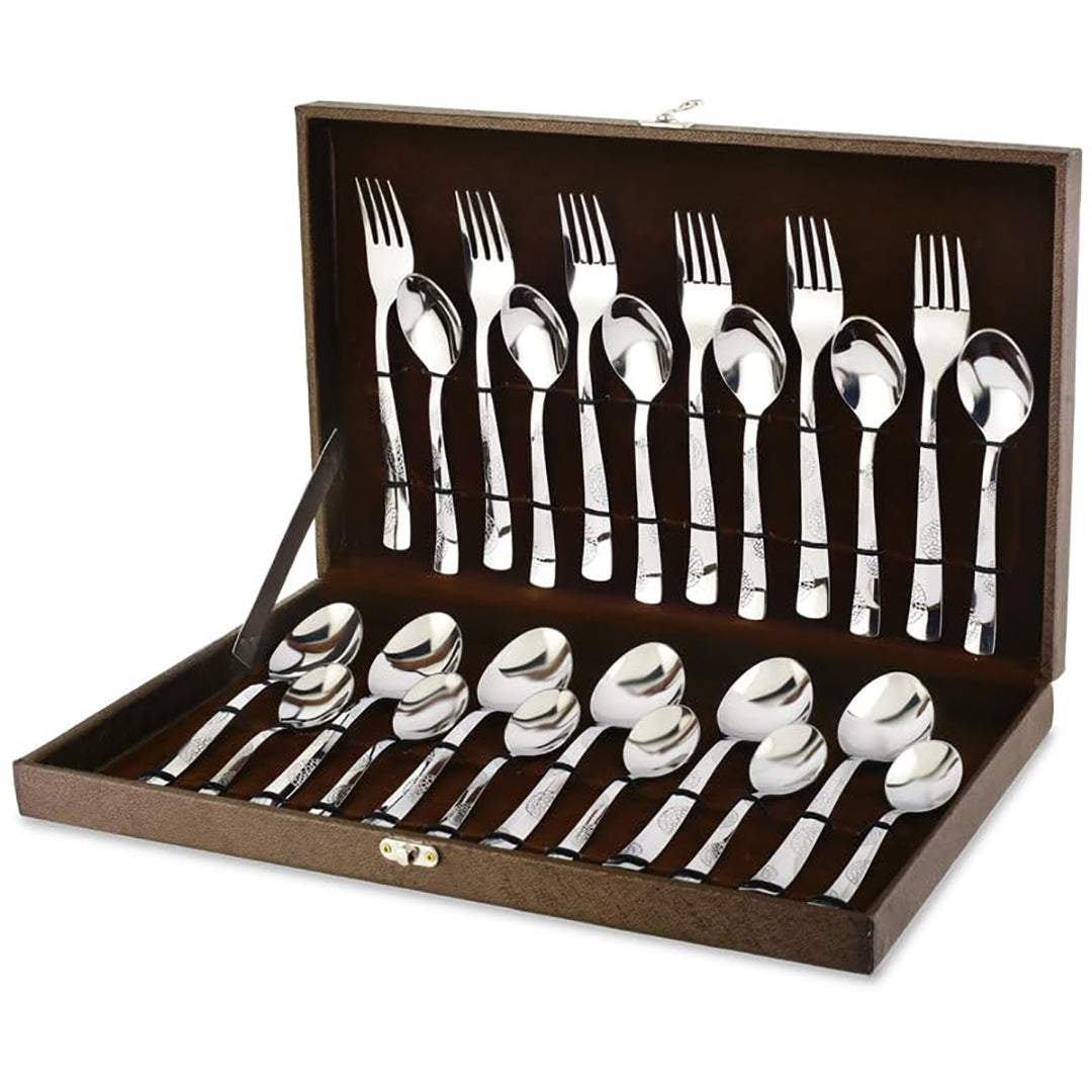 24pc Stainless Steel Cutlery | Gift Box | Spoons Forks