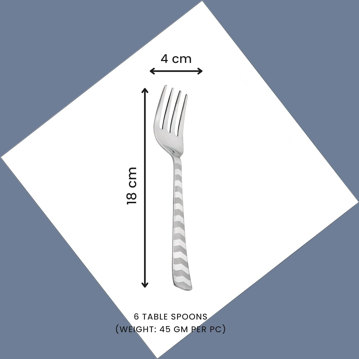 6-Piece Stainless Steel Dinner Fork Set | 18cm Premium Fruit & Dining Forks, Shiny Sturdy Handle (Arrow Design) 6ARROWDF 2