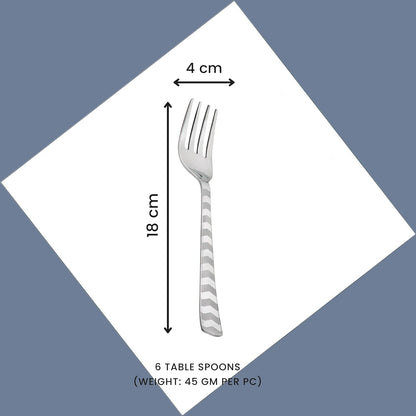 6-Piece Stainless Steel Dinner Fork Set | 18cm Premium Fruit & Dining Forks, Shiny Sturdy Handle (Arrow Design) 6ARROWDF 2