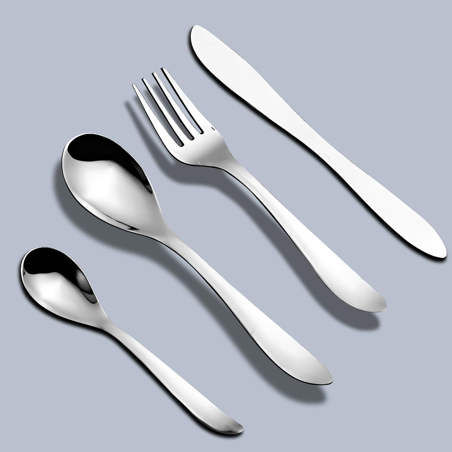 24 Pcs Premium Stainless Steel Cutlery Set for Home & Kitchen | Silver Tableware PC1207JAZZ 1