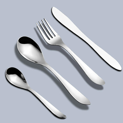 24 Pcs Premium Stainless Steel Cutlery Set for Home & Kitchen | Silver Tableware PC1207JAZZ 1