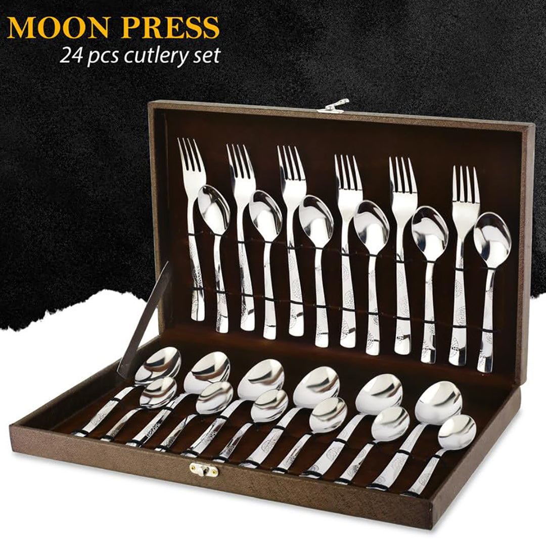 24pc Stainless Steel Cutlery | Gift Box | Spoons Forks