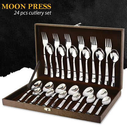 24pc Stainless Steel Cutlery | Gift Box | Spoons Forks
