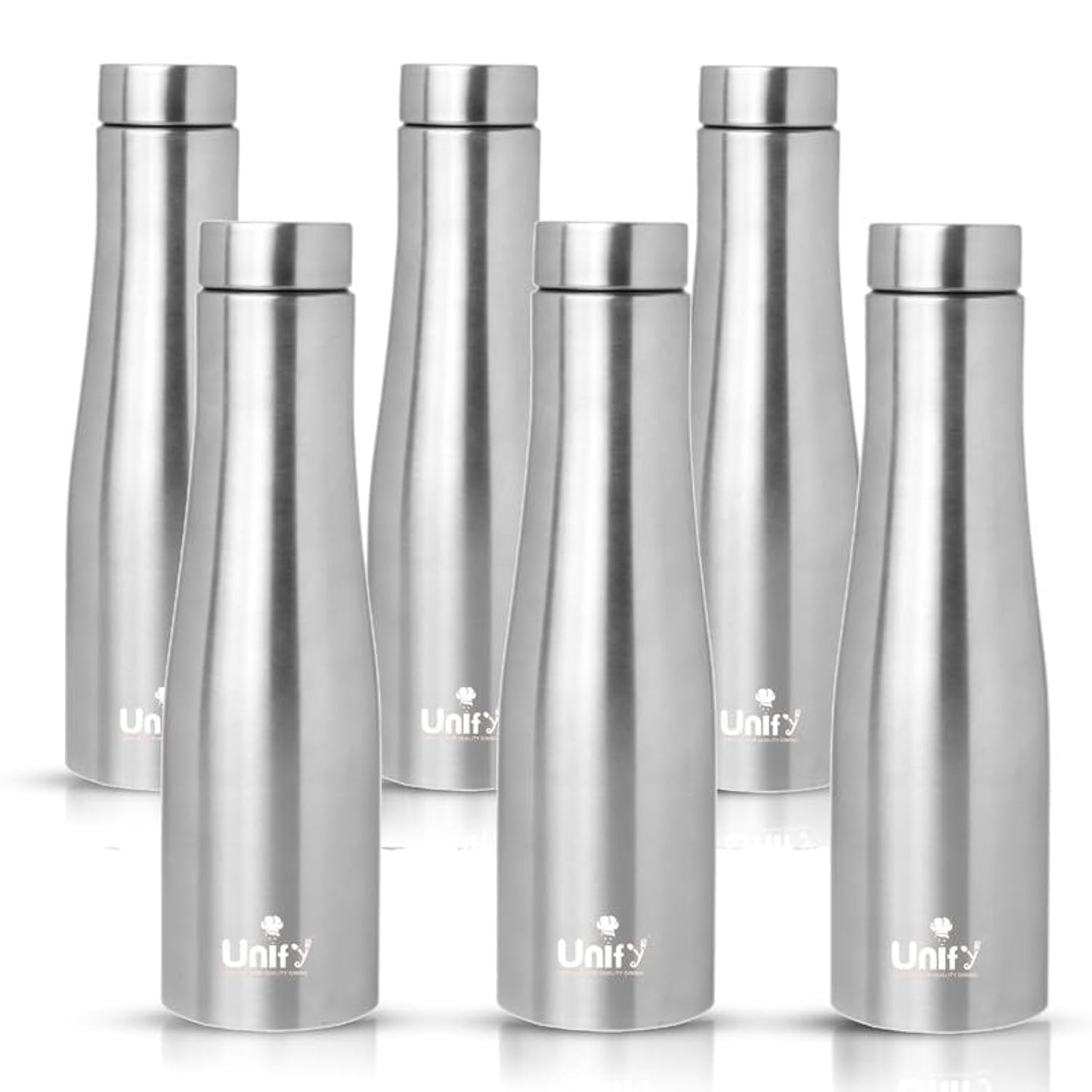 Stainless Steel Water Bottle 950ml (Set of 6, Jupiter) | Leak-Proof, Rust-Free, BPA-Free 6JUPITERPLAIN 1
