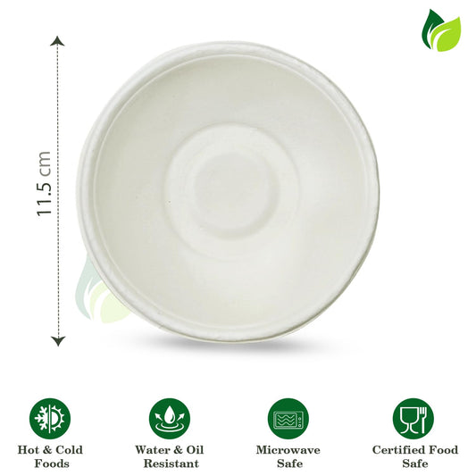 250ml 50 Bagasse Bowls | Eco-Friendly Disposable | Party Use