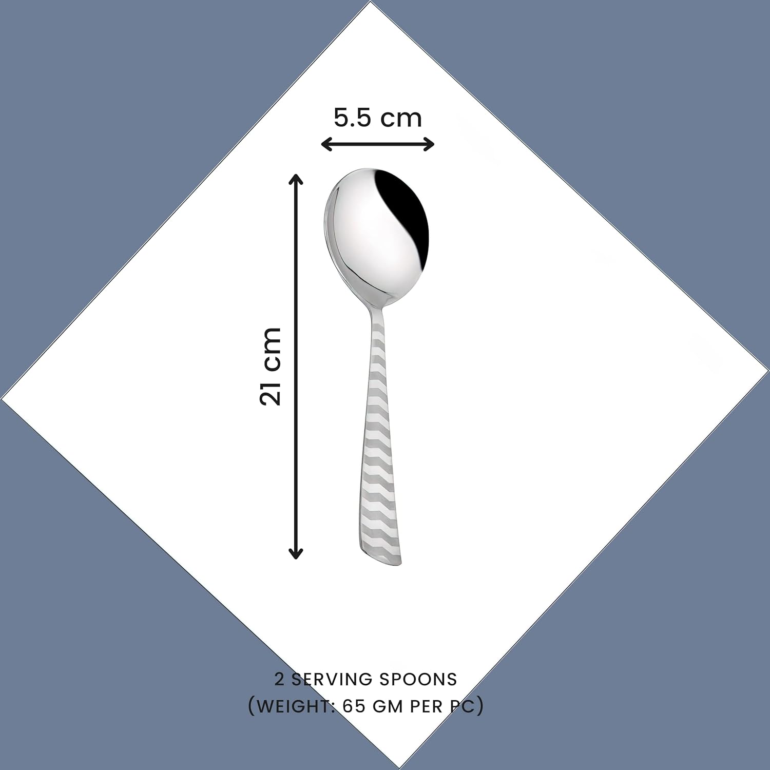 Stainless Steel Serving Spoon Set of 2 | 21 cm Arrow Design for Kitchen & Dining (Silver)2ARROWSS1 3