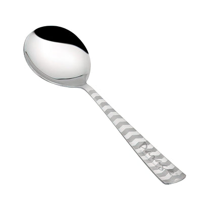 Stainless Steel Serving Spoon Set of 2 | 21 cm Arrow Design for Kitchen & Dining (Silver)2ARROWSS1 2