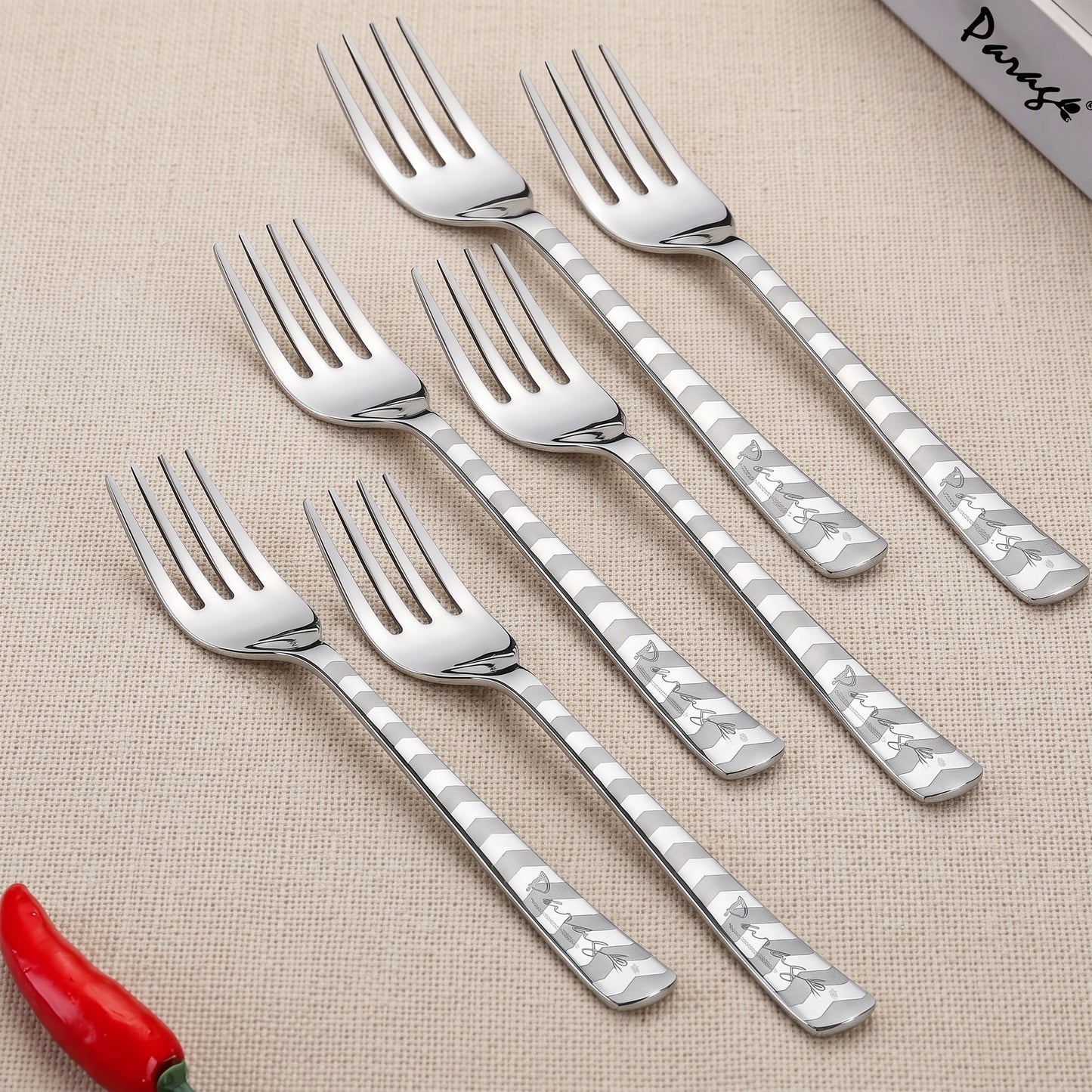 Cutlery Set | 16 cm, 6 pieces | Stainless Steel | Silver | Arrow Design