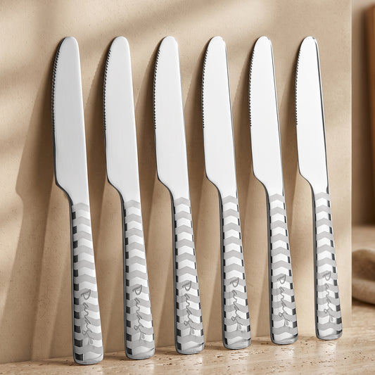 Butter Knife Set | 20.5 cm, 6 pcs | Stainless Steel | Silver | Dessert Knife