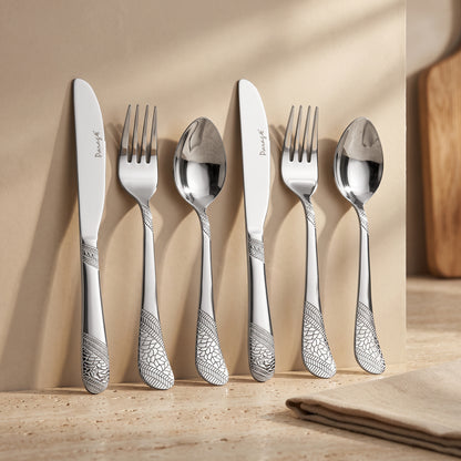 Cutlery Set | 3mm, 6pc | Stainless Steel | Silver | Knife Fork Spoon