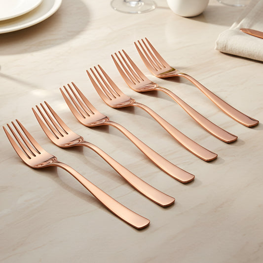 Table Fork Set | 16cm, 6 piece | Stainless Steel | Rose Gold
