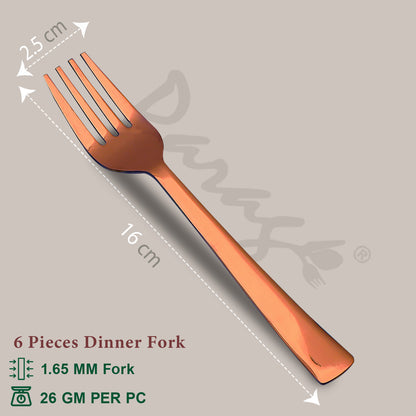 Table Fork Set | 16cm, 6 piece | Stainless Steel | Rose Gold