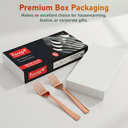 Table Fork Set | 16cm, 6 piece | Stainless Steel | Rose Gold