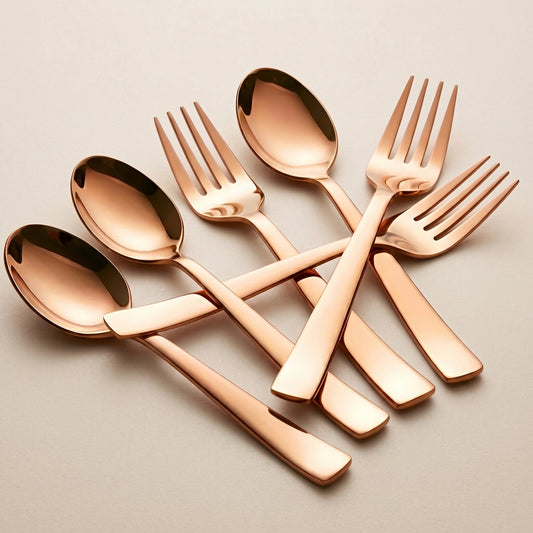 Cutlery Set | 16cm, 6 piece | Stainless Steel | Rose Gold
