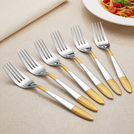 Cutlery Set | 16cm, 6 piece | Stainless Steel | Gold | Ivory Design