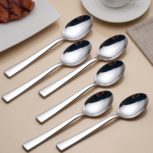 Dinner Spoon Set | 16cm, 6 piece | Stainless Steel | Silver | Mirror Polished