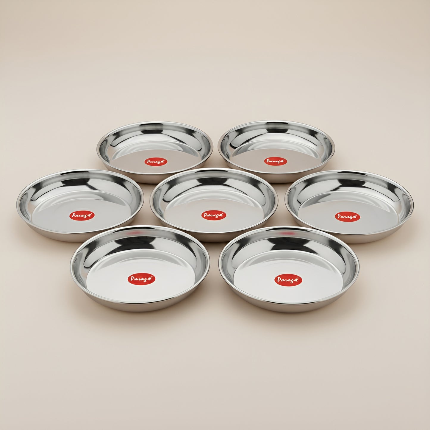 6 Pieces Stainless Steel Serving Dish Bowl – 11.5 cm Diameter | Heavy Gauge Small Halwa Plates | Durable Mirror Finish for Sweets, Snacks & Serving