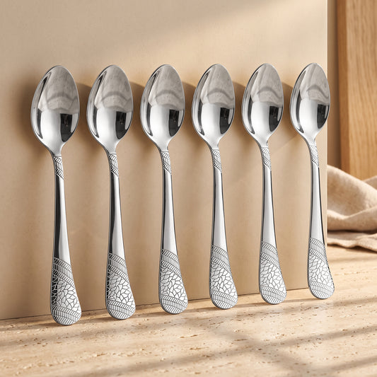 Dinner Spoon Set | 18cm, 6 pcs | Stainless Steel | Silver | Imperial Design