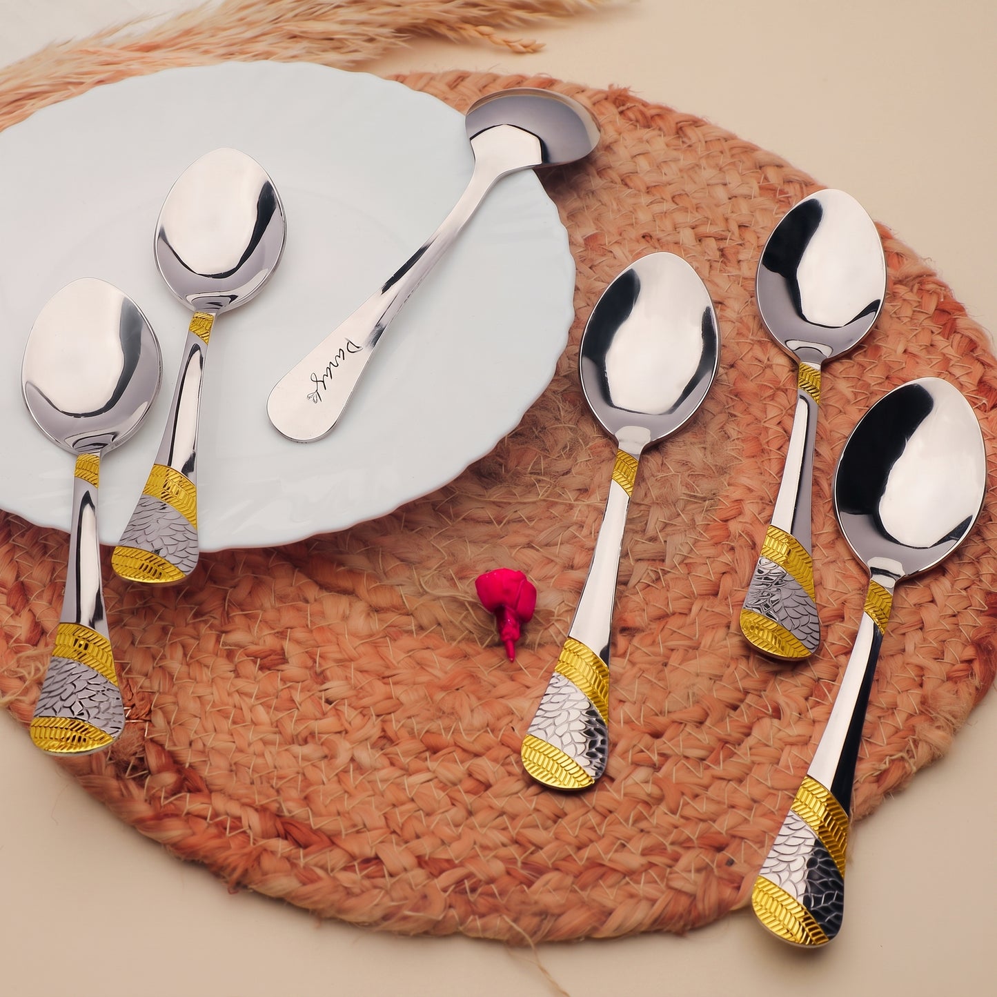 Spoon Set | 16cm, 6 piece | Stainless Steel | Gold | Imperial Design