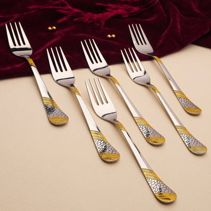 Cutlery Set | 18.5 cm, 6 pieces | Stainless Steel | Gold | Imperial Design