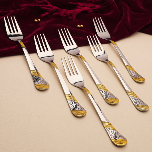 Cutlery Set | 18.5 cm, 6 pieces | Stainless Steel | Gold | Imperial Design