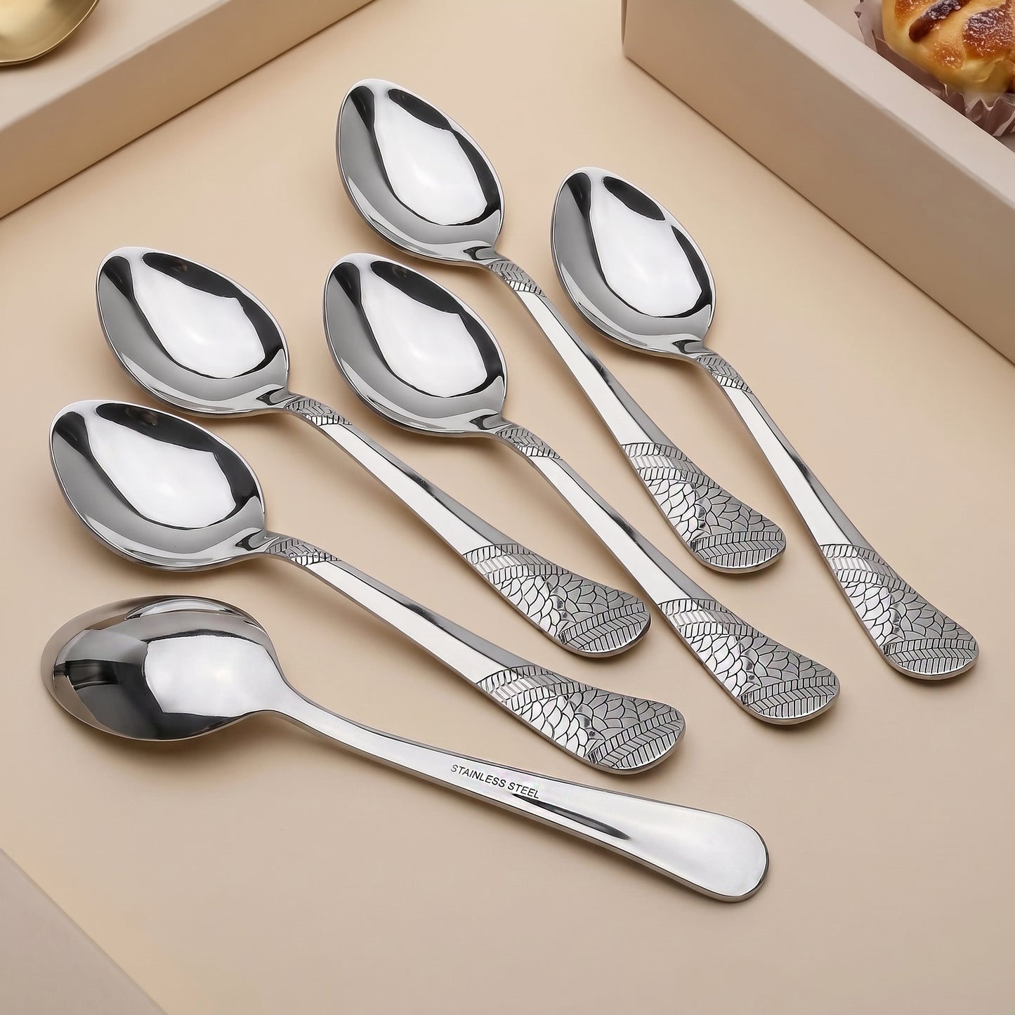 Tea Spoon Set | 13.5cm, 6 piece | Stainless Steel | Silver | Imperial Design
