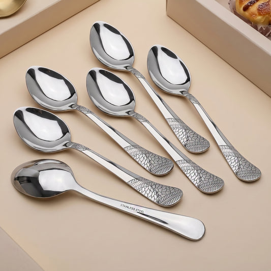 Tea Spoon Set | 13.5cm, 6 piece | Stainless Steel | Silver | Imperial Design