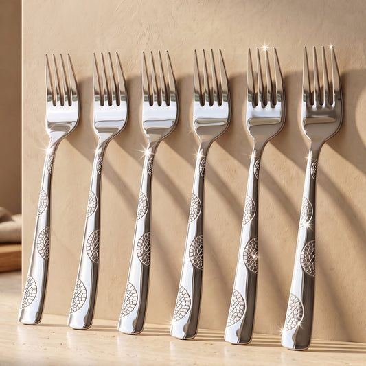 Cutlery Set | 19 cm, 6 pieces | Stainless Steel | Silver | Moonpress Design
