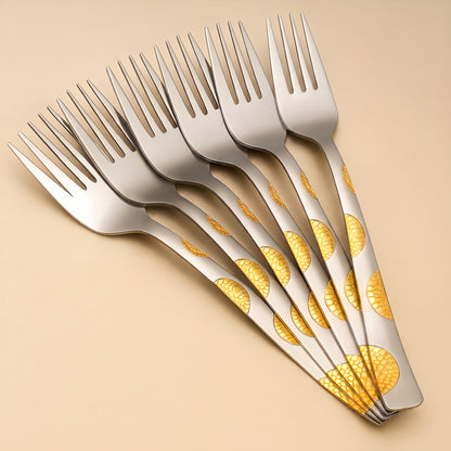 Cutlery Set | 19cm, 6 piece | Stainless Steel | Gold | Moonpress Design