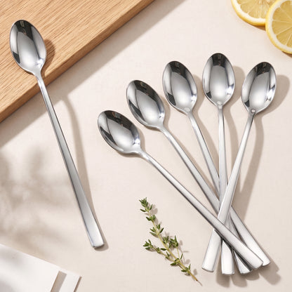 Parage 1.6 mm Stainless Steel Long Soda Spoon Set of 6 for Shakes & Ice Cream Impress – Parage