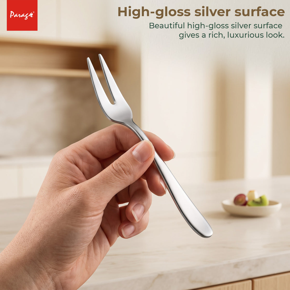 Tiara Stainless Steel Dinner Fork Set of 6, 2MM Heavy Gauge Food Grade Cutlery, 12.5 CM Length, Mirror Finish Silver – Parage