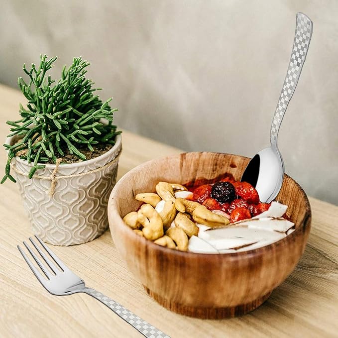 25-Piece Decora Stainless Steel Cutlery Set with Stand | Spoons & Forks for Dining Table, Silver DCRA1011PARAGC 3