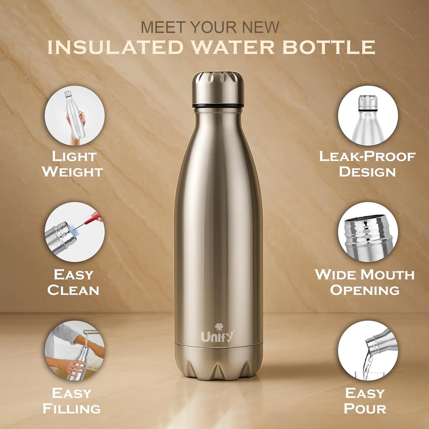 Thermosteel Hot & Cold Water Bottle 750ml | 304 SS Vacuum Flask, 24 Hrs Hot & Cold, Leak & Rust Proof THERMO750ML 4