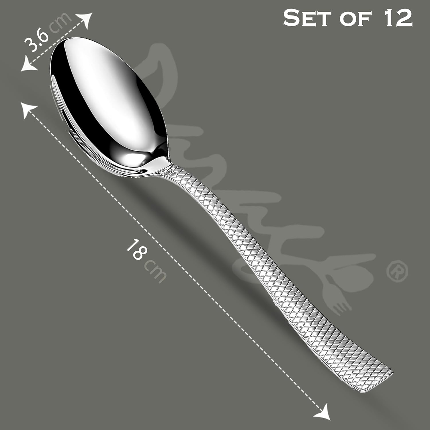 12 Pcs Stainless Steel Dinner Spoon Set with Mirror Finish for Home & Kitchen DS1113ZIG 2