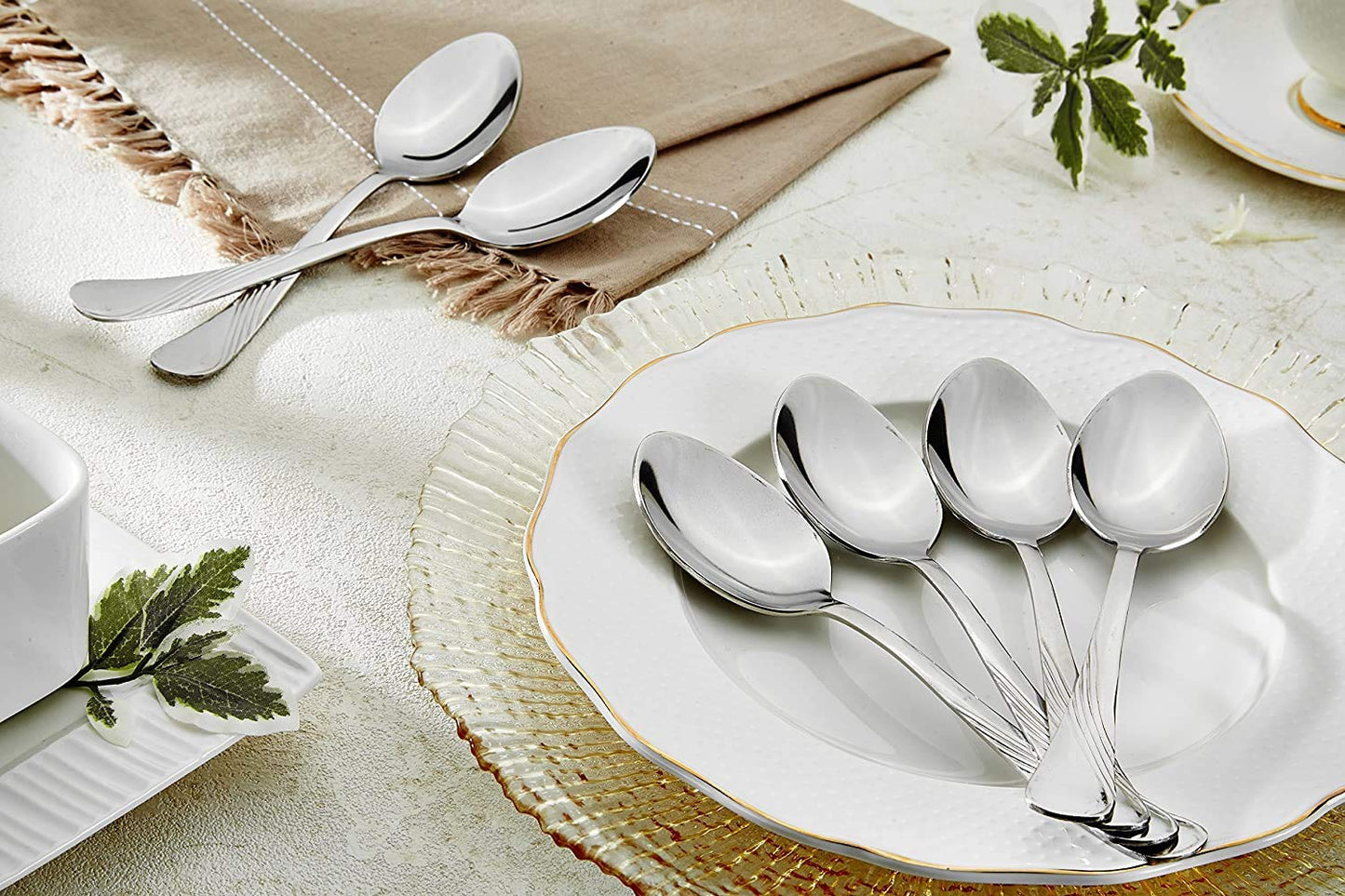 6-Piece Stainless Steel Table Spoon Set | Tea, Coffee & Dining Tableware, 18.5 cm, Silver SPOONIMP6 4