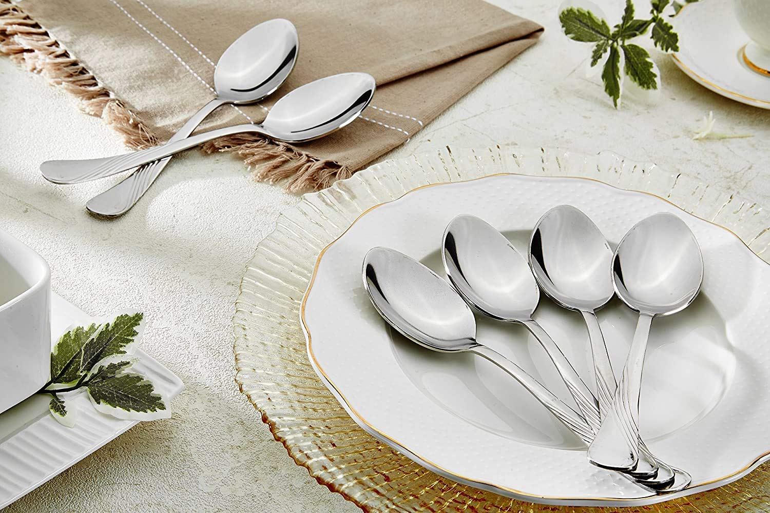 6-Piece Stainless Steel Table Spoon Set | Tea, Coffee & Dining Tableware, 18.5 cm, Silver SPOONIMP6 4